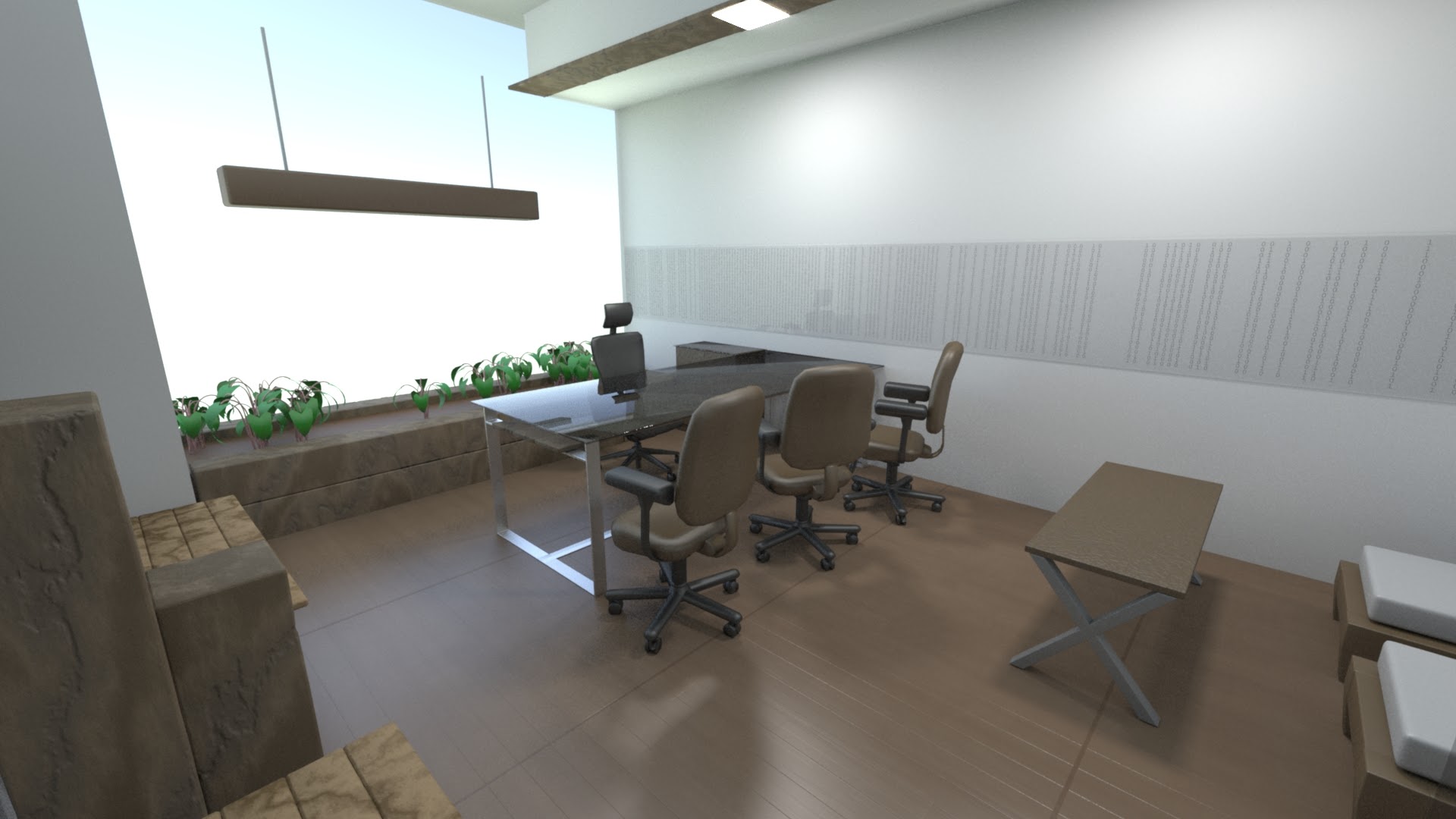 CEO table in the finished office